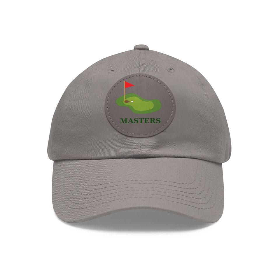 Golf Masters Cap, Dad Hat with Leather Patch - Dad Gift - Father's Day Gift