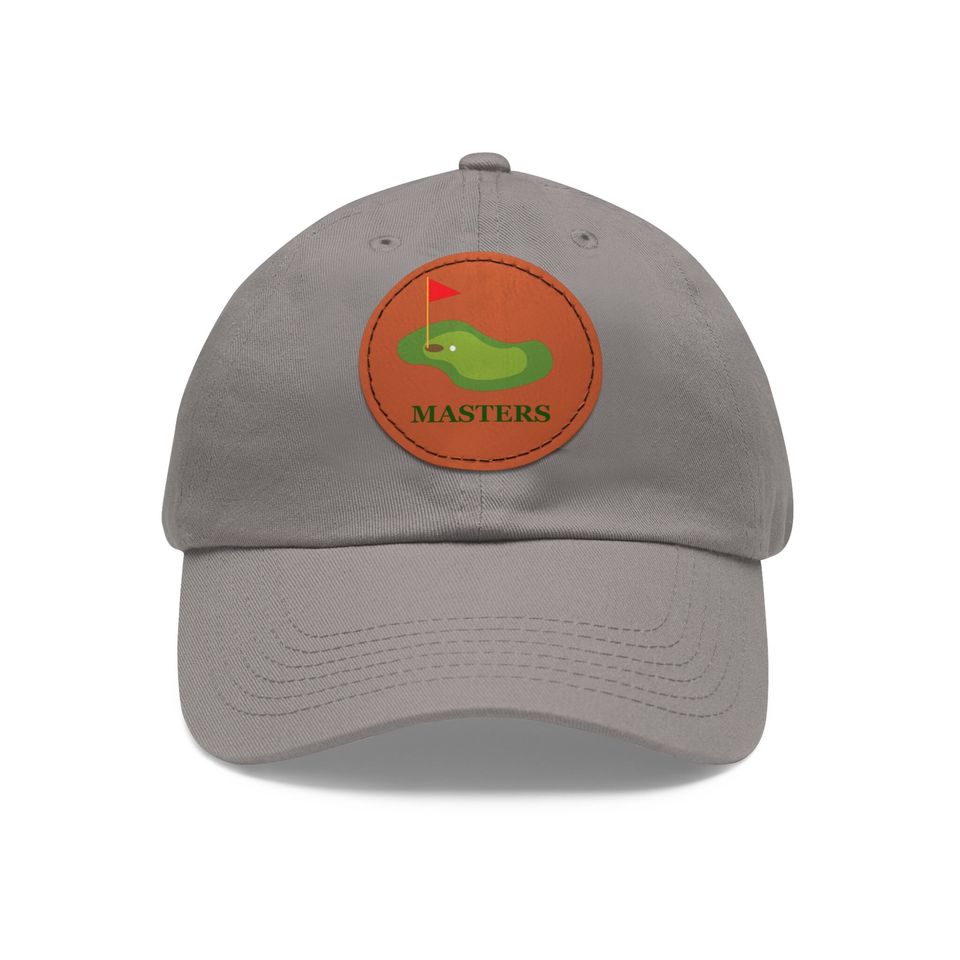 Golf Masters Cap, Dad Hat with Leather Patch - Dad Gift - Father's Day Gift
