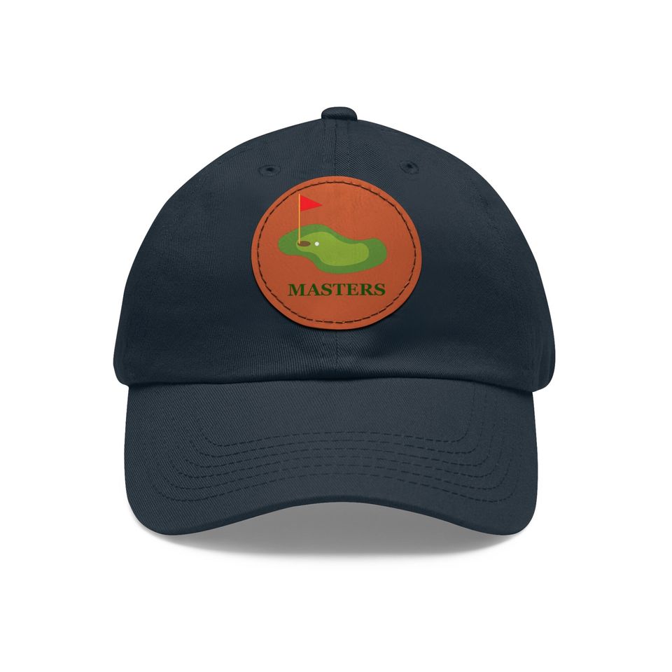 Golf Masters Cap, Dad Hat with Leather Patch - Dad Gift - Father's Day Gift