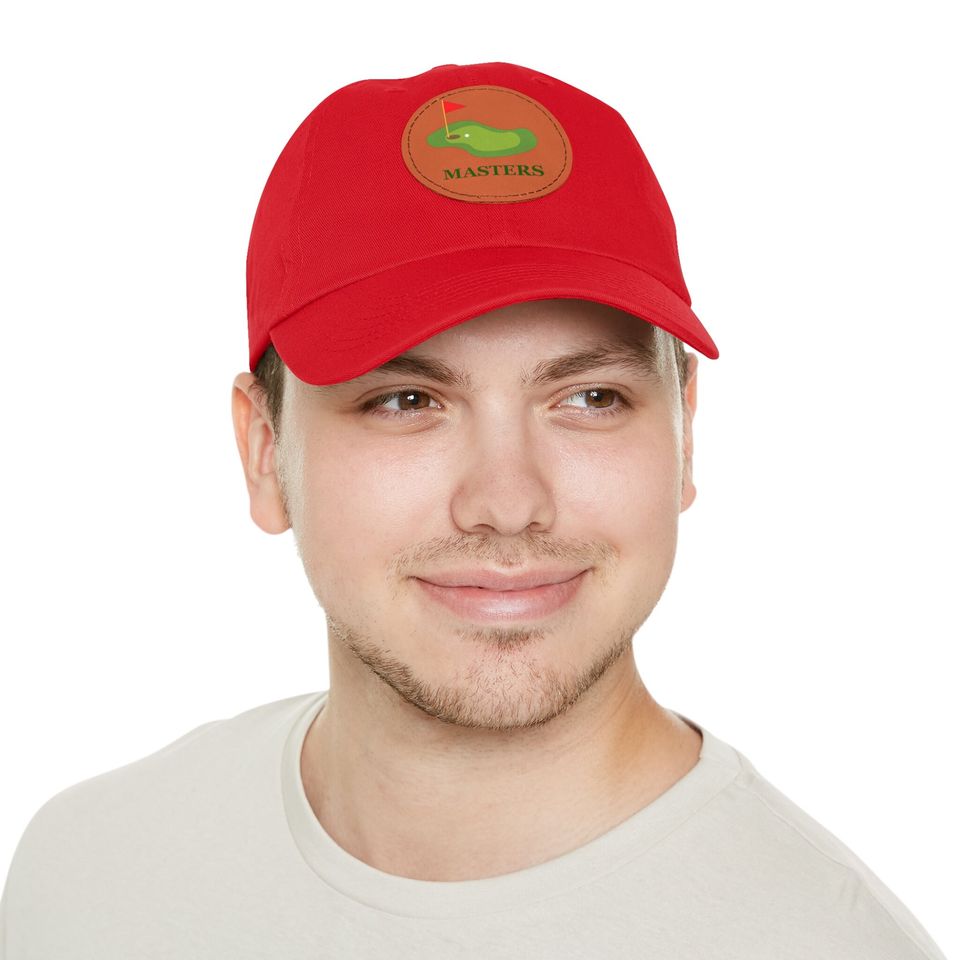 Golf Masters Cap, Dad Hat with Leather Patch - Dad Gift - Father's Day Gift