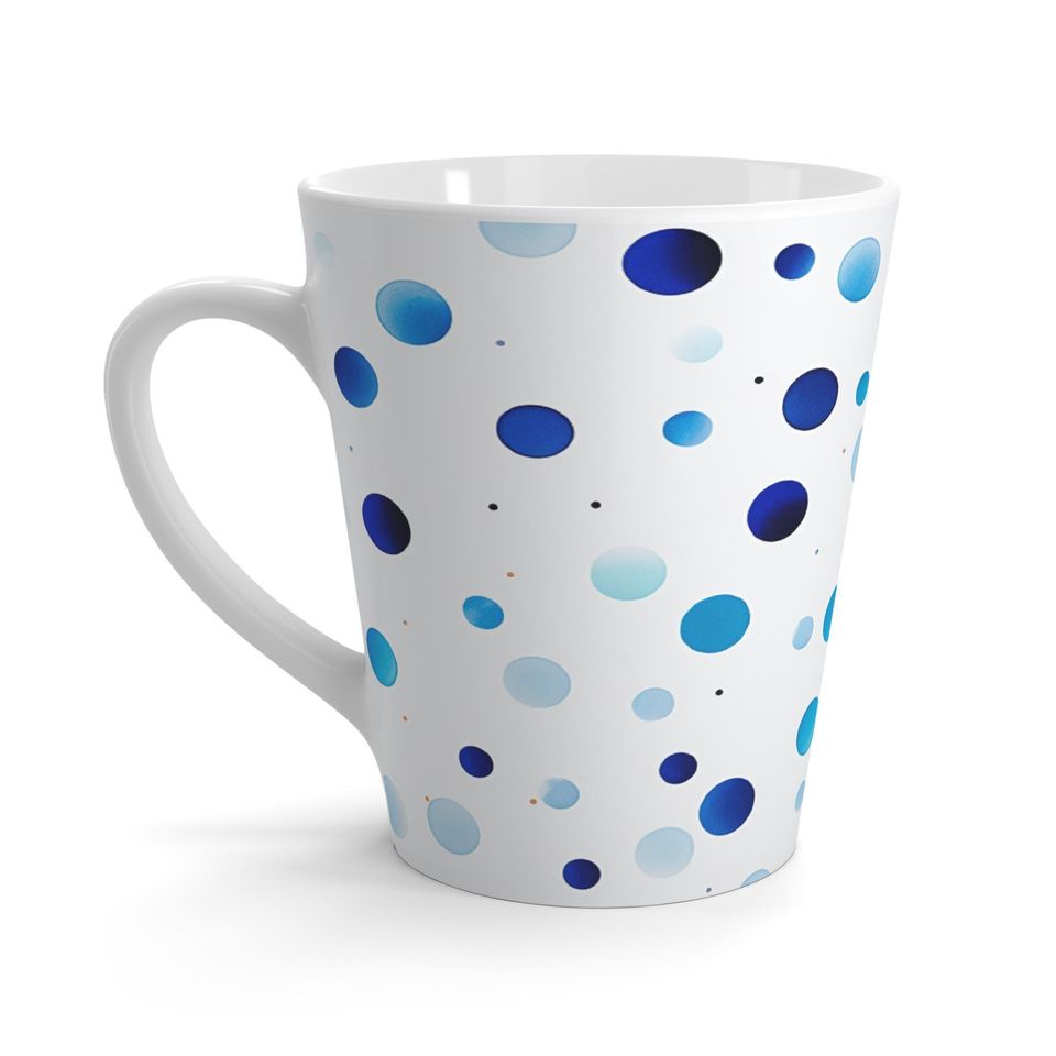 Polka Dot Blues Latte Mug
