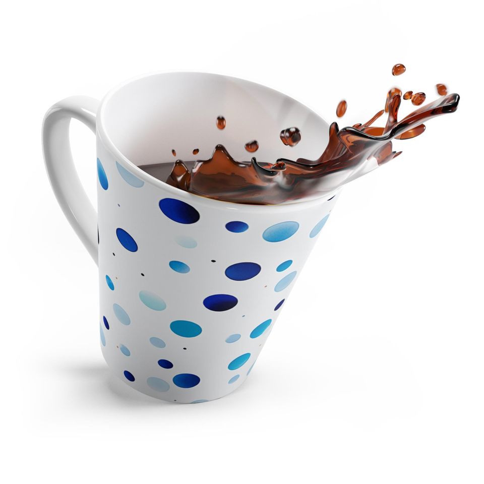 Polka Dot Blues Latte Mug