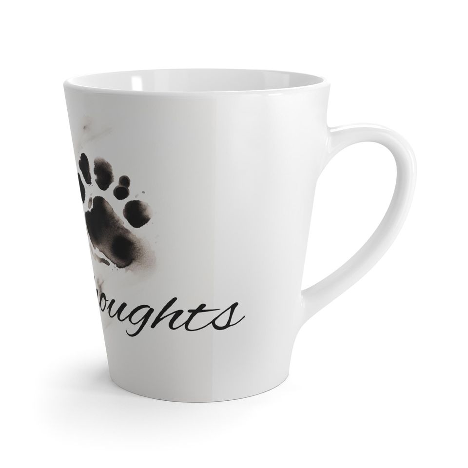 Pawsitive Thoughts Latte Mug - Adorable Paw Print Design for Pet Lovers