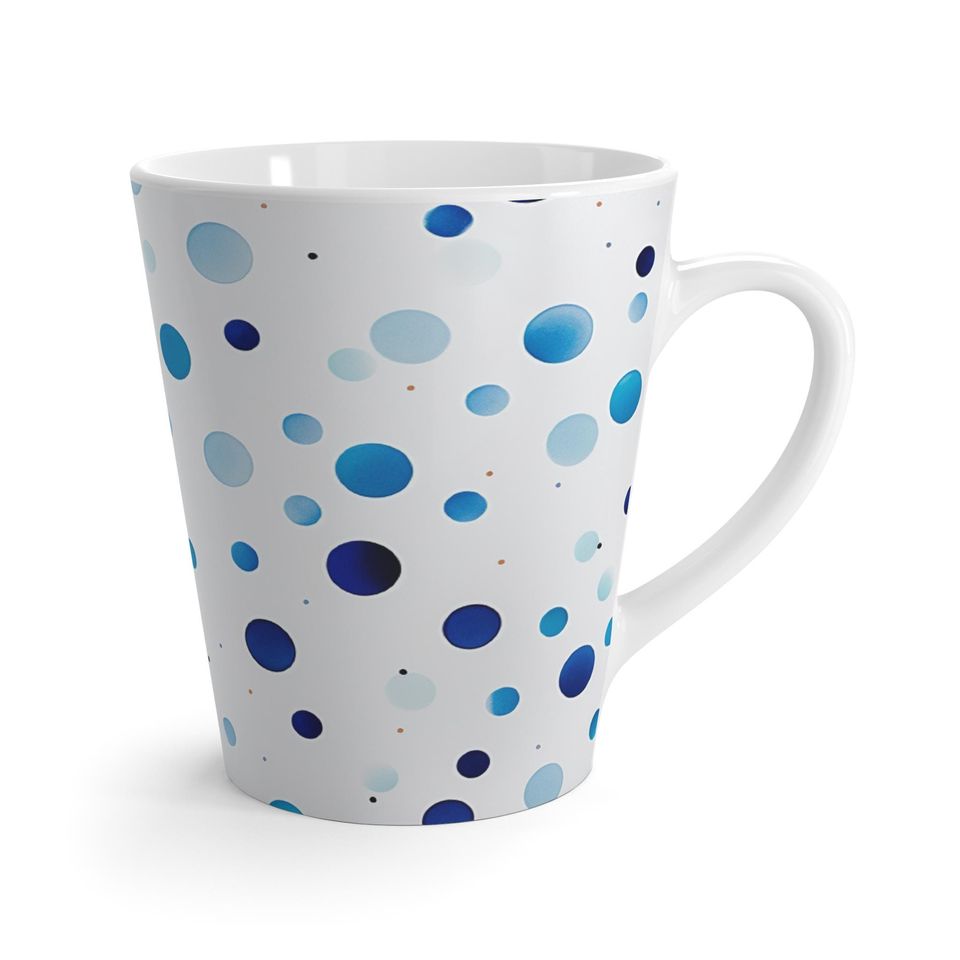 Polka Dot Blues Latte Mug
