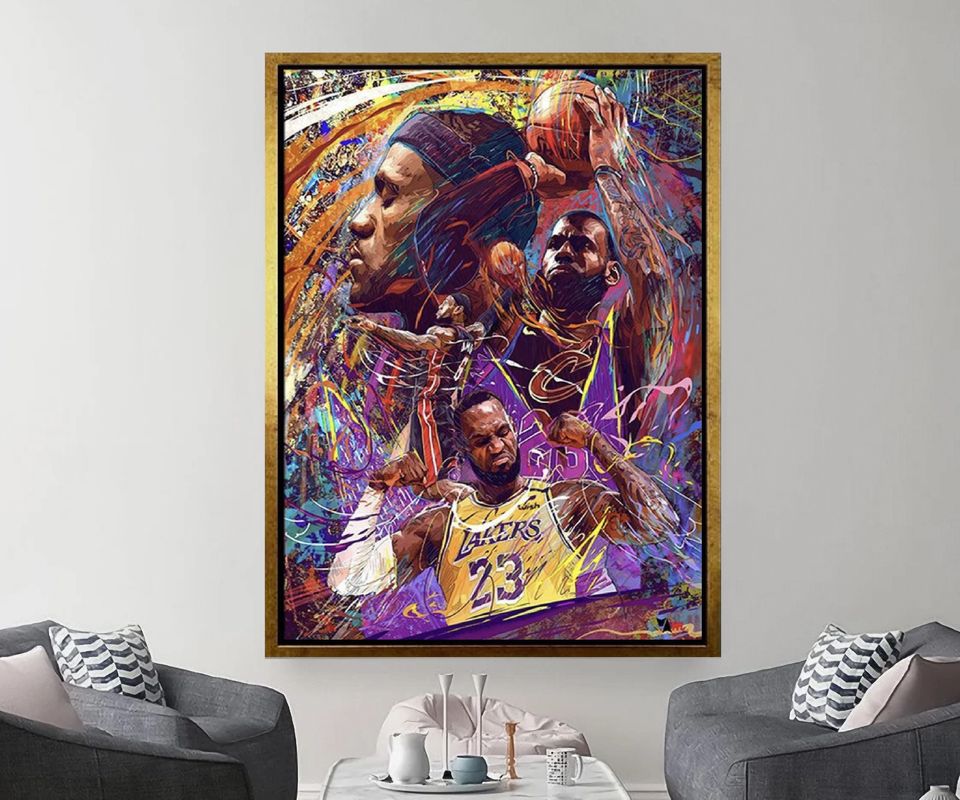 LeBron James Graffiti Canvas: NBA Basketball Wall Art