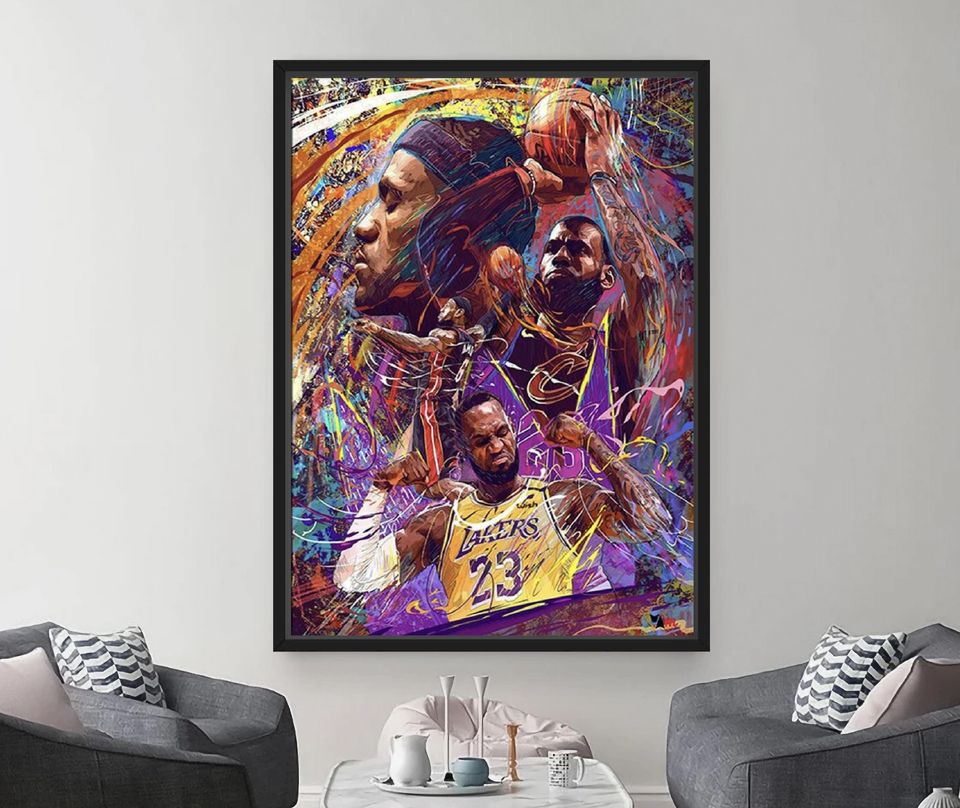 LeBron James Graffiti Canvas: NBA Basketball Wall Art