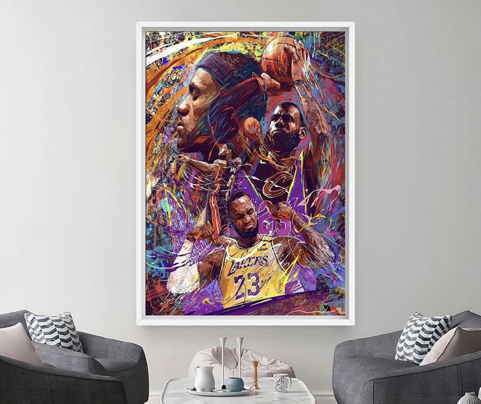 LeBron James Graffiti Canvas: NBA Basketball Wall Art