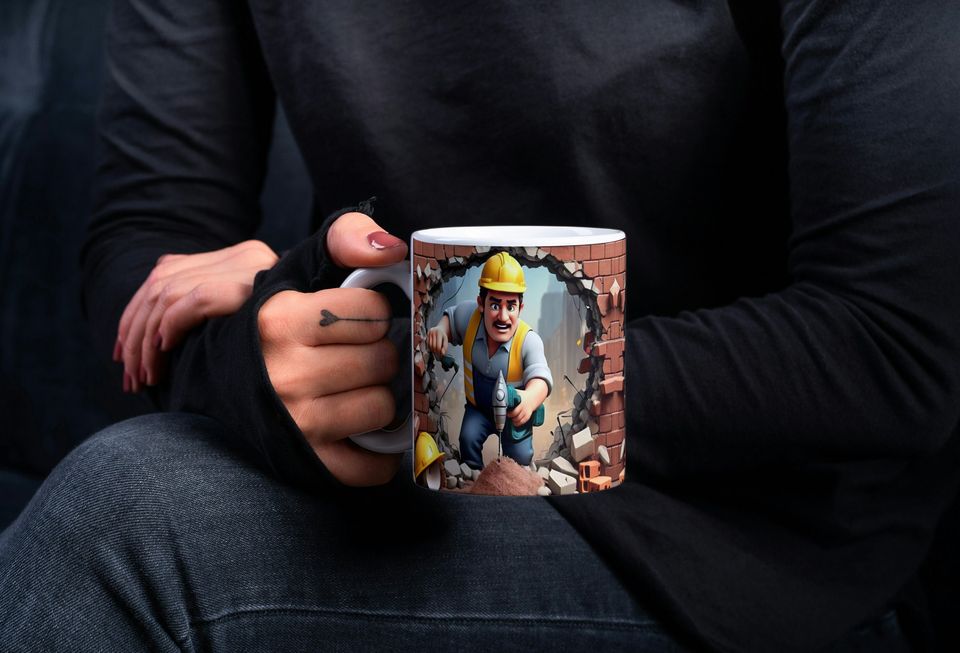 Labor Day Mug Wrap Design,  Worker Template Labour