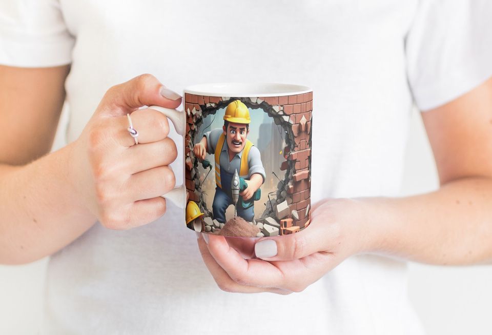 Labor Day Mug Wrap Design,  Worker Template Labour