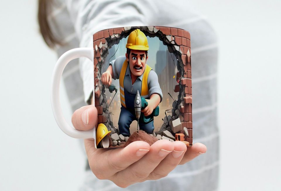 Labor Day Mug Wrap Design,  Worker Template Labour