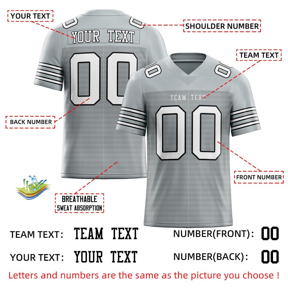 Custom Grey Rugby Jersey with Triple Thin Stripes | Personalized Embroidery | Add Team Name, Number & Player Name | Subtle Style  Embroidery