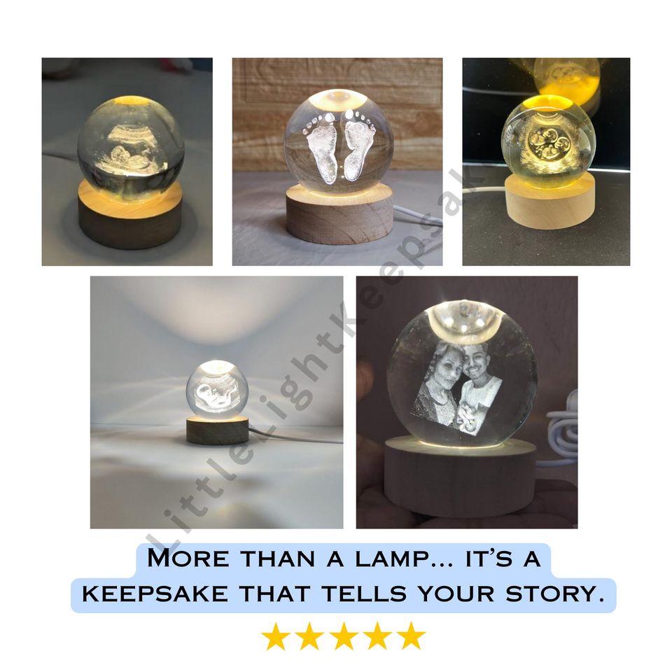Personalized Pet Portrait Crystal Lamp: Custom Engraved Keepsake