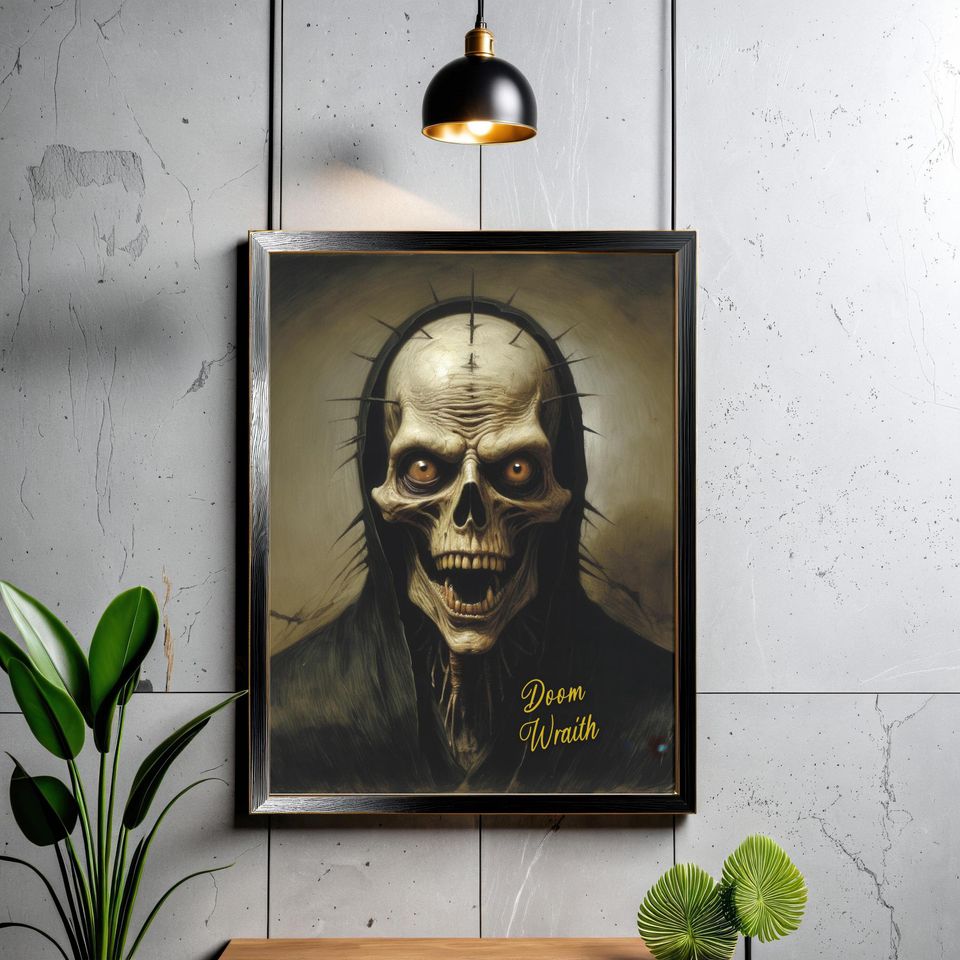 Horror Halloween Poster Print Dooom Wraith, Halloween Unique Home Decor