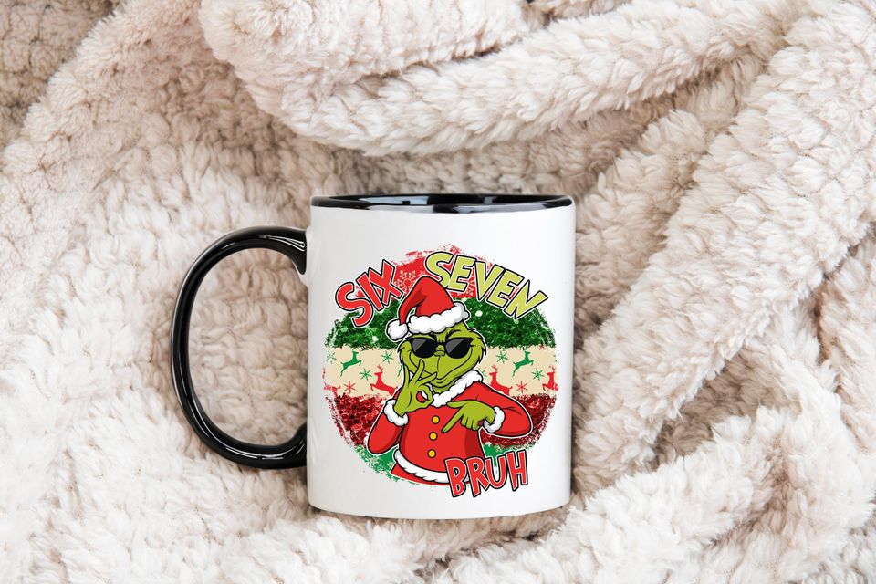 Holiday Coffee Mug: Funny 67 Meme funny character Hand (Ceramic, Dishwasher Safe)