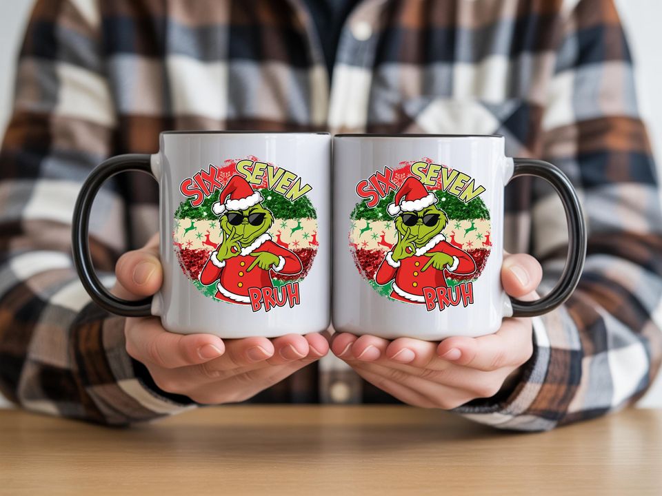 Holiday Coffee Mug: Funny 67 Meme funny character Hand (Ceramic, Dishwasher Safe)