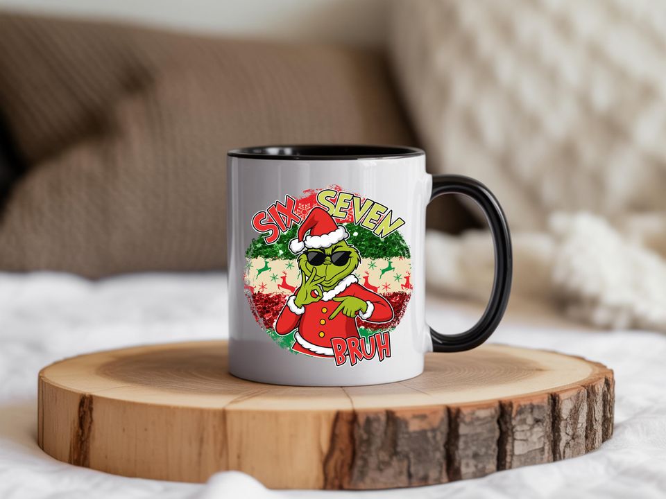 Holiday Coffee Mug: Funny 67 Meme funny character Hand (Ceramic, Dishwasher Safe)