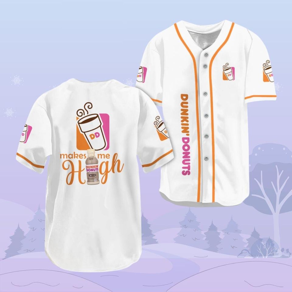 Dunkin Donuts Jersey, Just Donut Baseball Jersey, Coffee Addict Jersey
