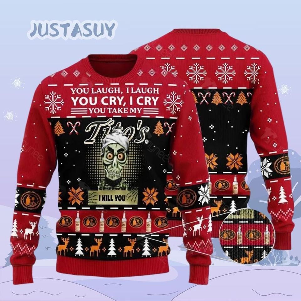 Titos Handmade Vodka Christmas Sweater, Austin Texas Christmas Sweater