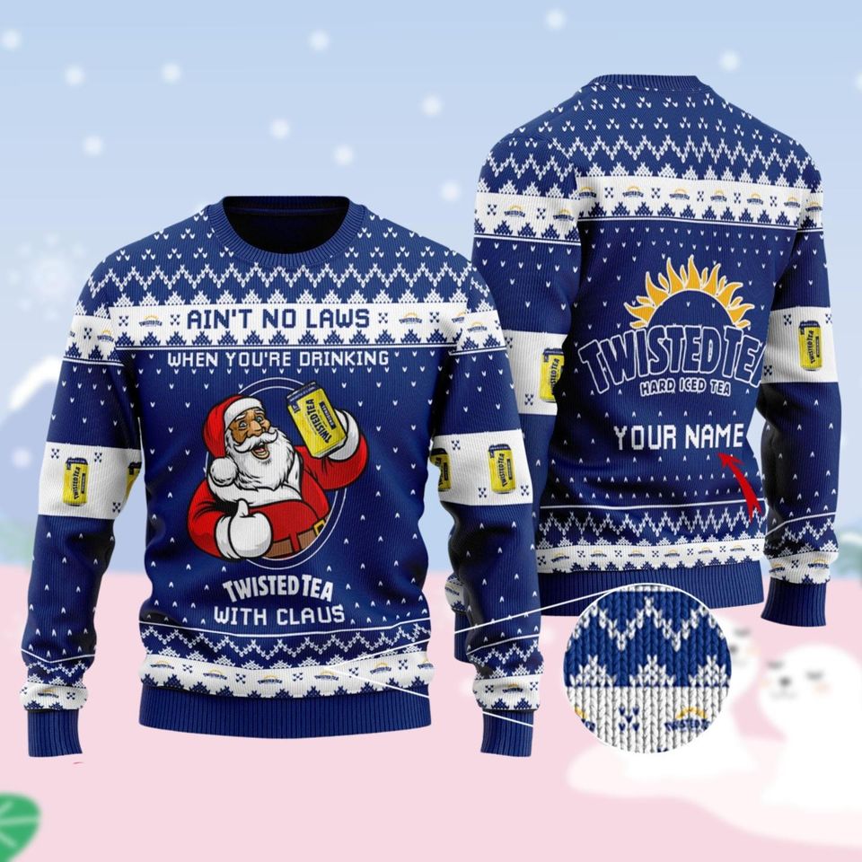 Personalized Twisted Tea Christmas Sweater, Tea Party Holiday Sweater