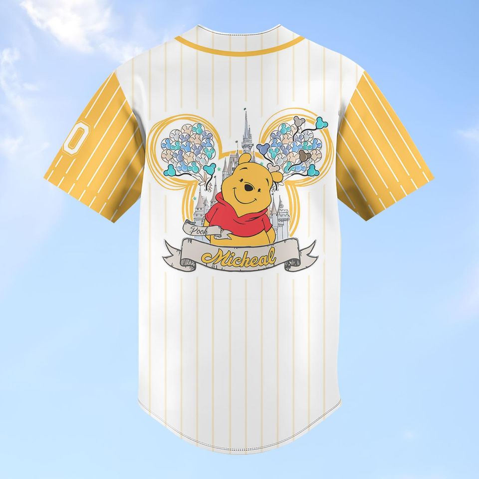 Personalized Winnie The Pooh Baseball Jersey, Custom Disney Shirt