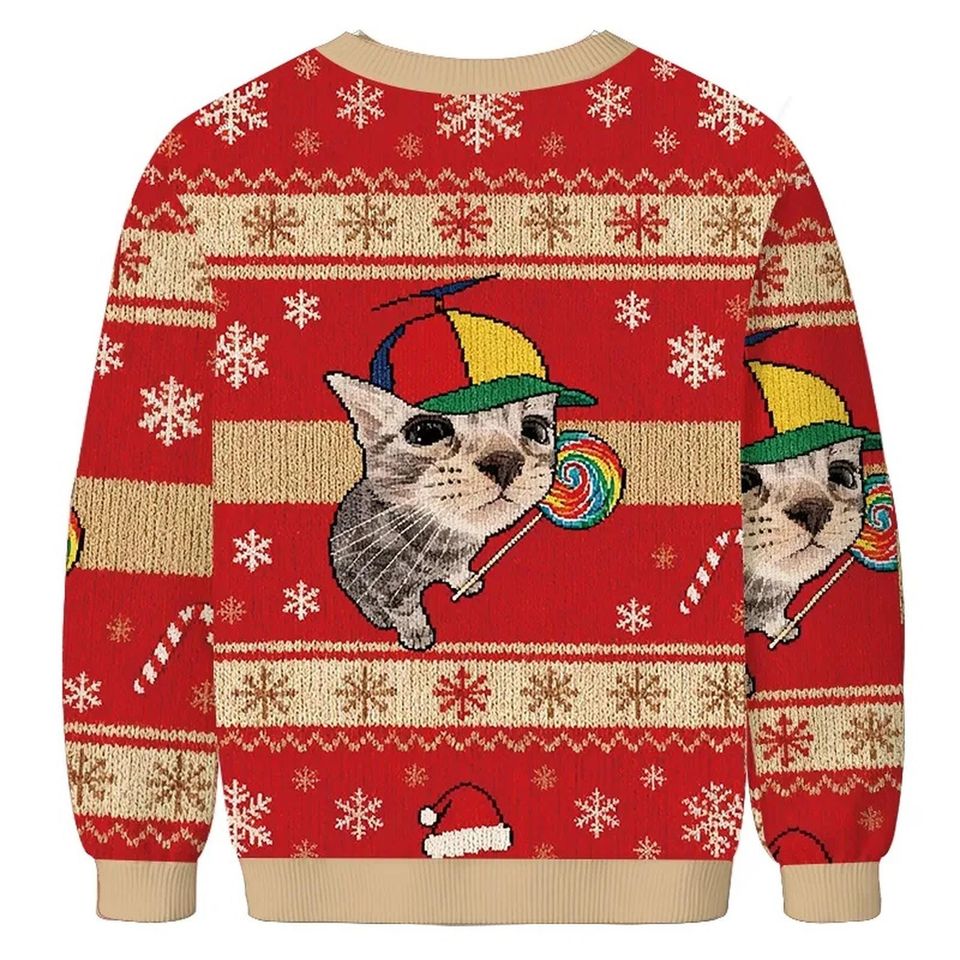Cat Meme Christmas Ugly Sweater, Cat Holiday Sweater, Xmas Gift