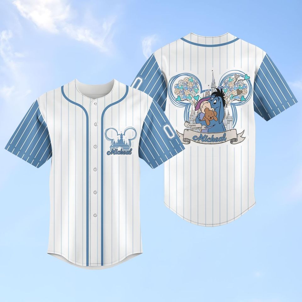 Personalized Disney Eeyore Baseball Jersey, Custom Disney Shirt
