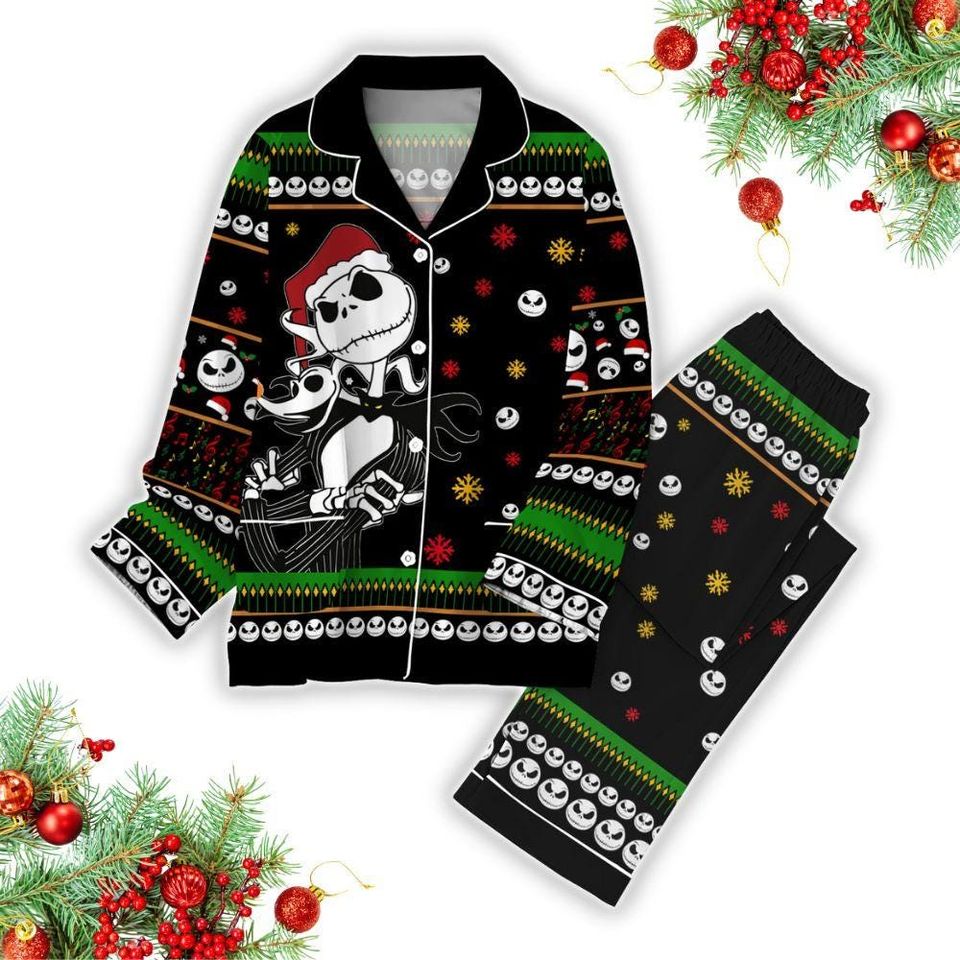Jack Skellington Santa Pajamas Set, Nightmare Before Christmas Pyjamas