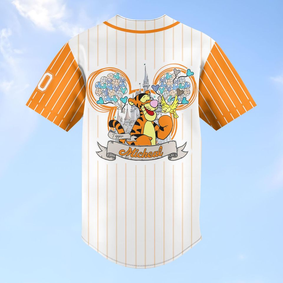 Personalized Tigger Baseball Jersey, Winnie The Pooh Jersey Shirt