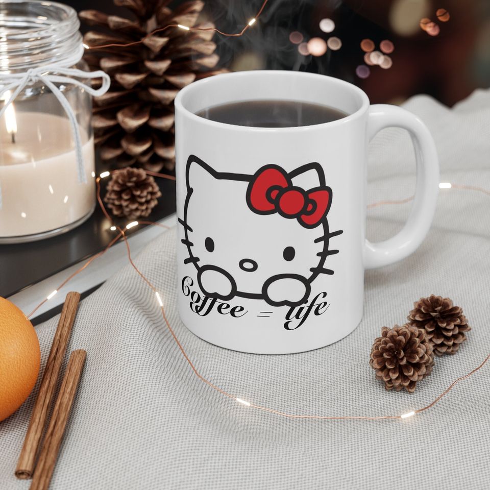 Coffee Equals Life Hello Kitty Ceramic Coffee Mug