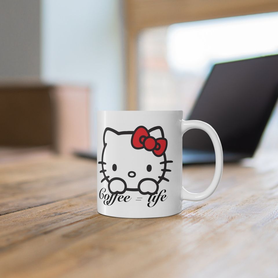 Coffee Equals Life Hello Kitty Ceramic Coffee Mug