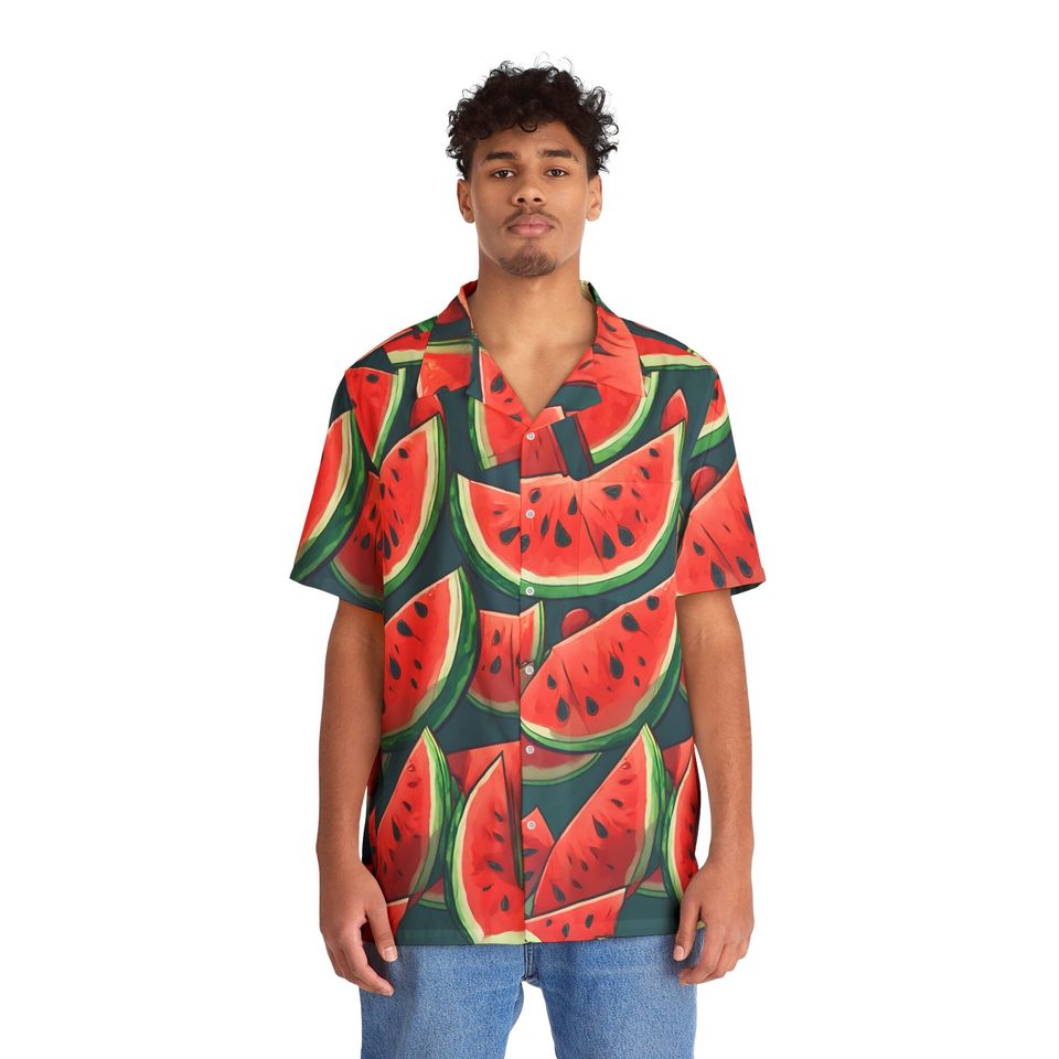 Men's Hawaiian Shirt - Watermelon Design