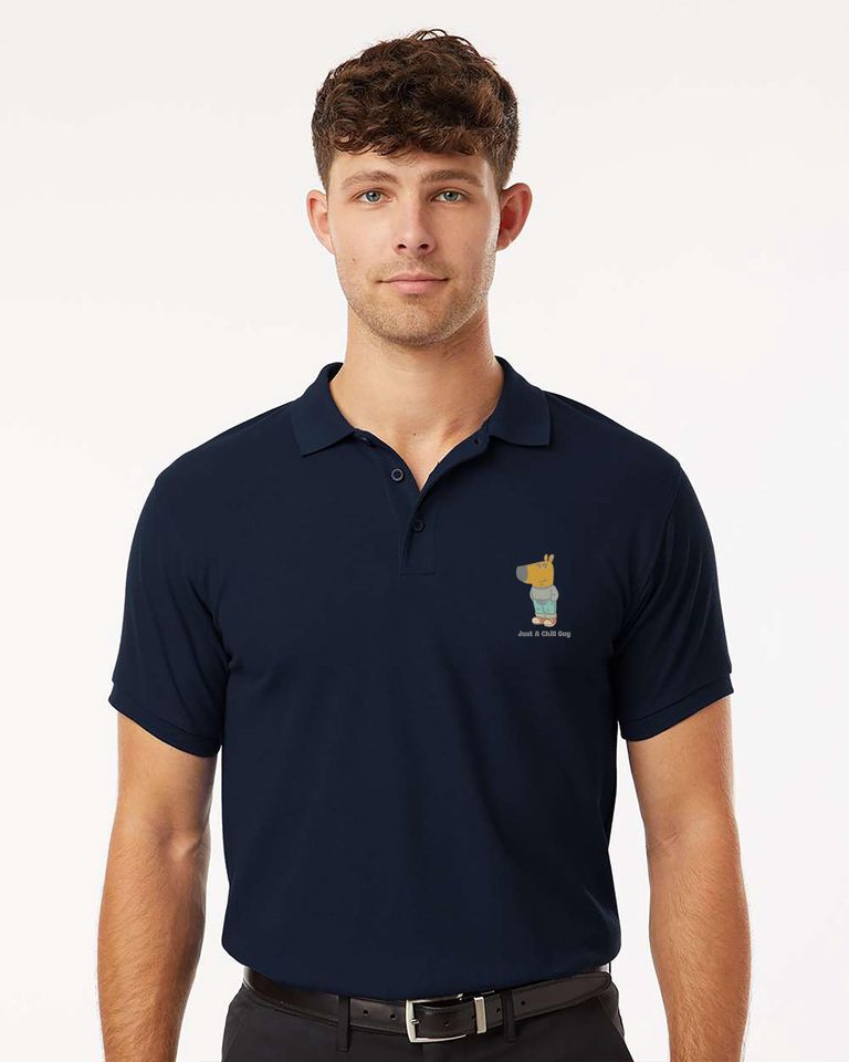 Embroidered Just A Chill Guy Polo Shirt, Chill Guy Meme Shirt, Funny ...