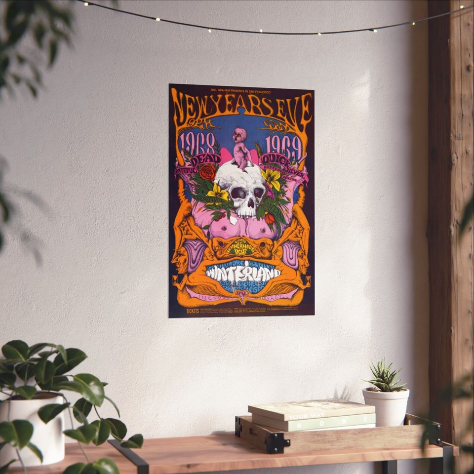 Grateful Dead Winterland Concert Poster - 1968 & 1969 Iconic Rock Show Art Print - Psychedelic Music Wall Decor