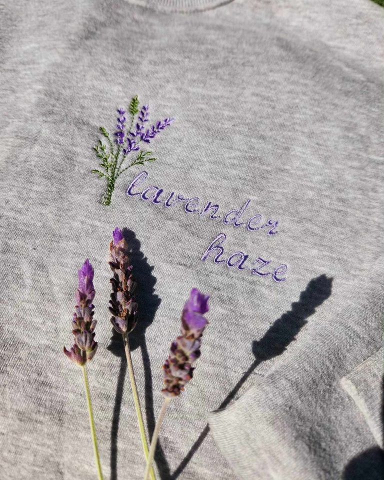 Lavender Haze Embroidered Crewneck