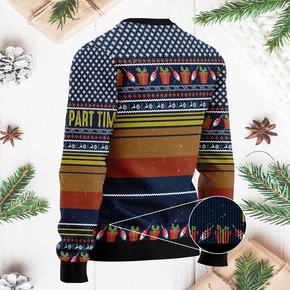 Part Time Hooker Ugly Christmas Sweater - Funny Fishing Holiday Knit - Festive Christmas Sweater