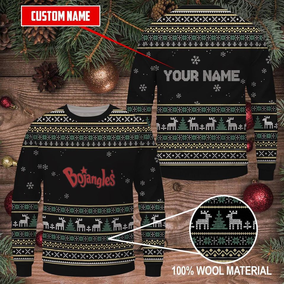 Custom Bojangles Ugly Christmas Sweater - Personalized Wool Holiday Sweater