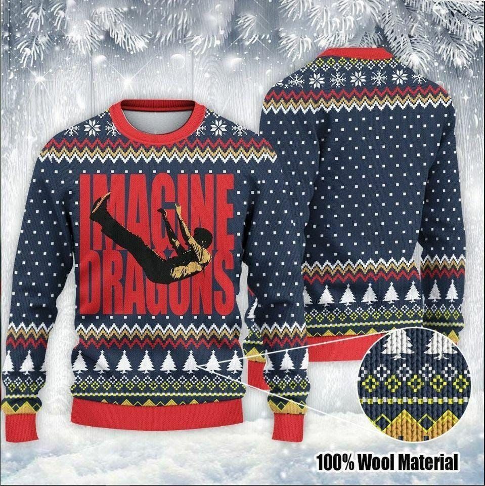 Imagine Dragons Ugly Christmas Sweater - Funny Wool Sweater