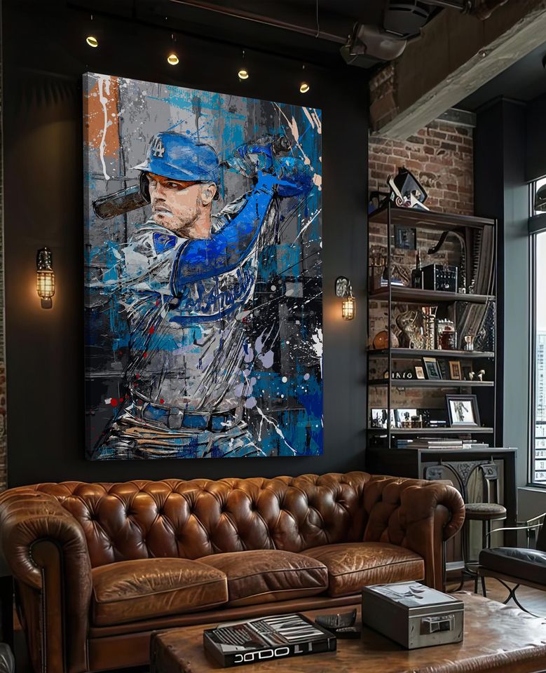 Freddie Freeman Poster Los Angeles Dodgers Print Baseball Wall Art Print Home Decor