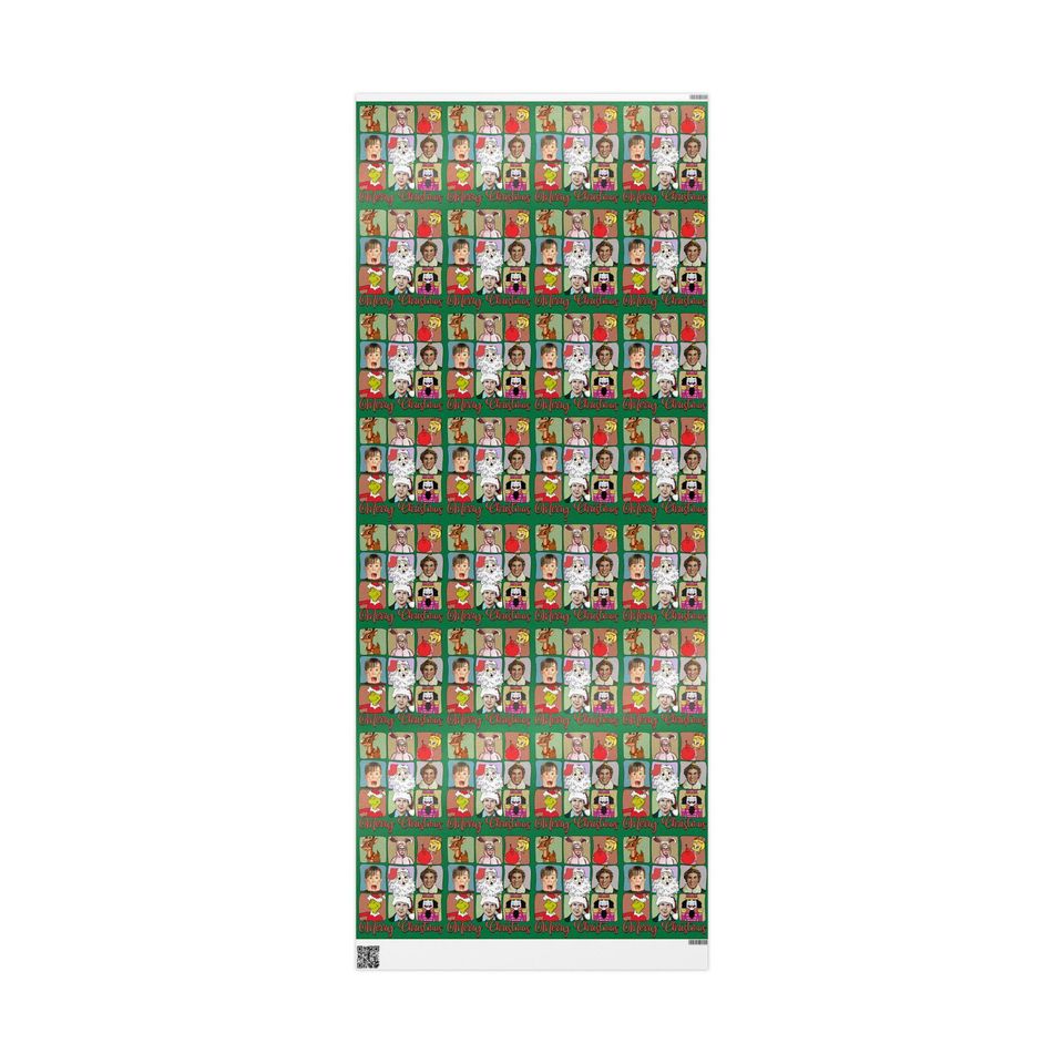 Funny Christmas Movie Wrapping Paper, Silly Xmas Gift Wrap