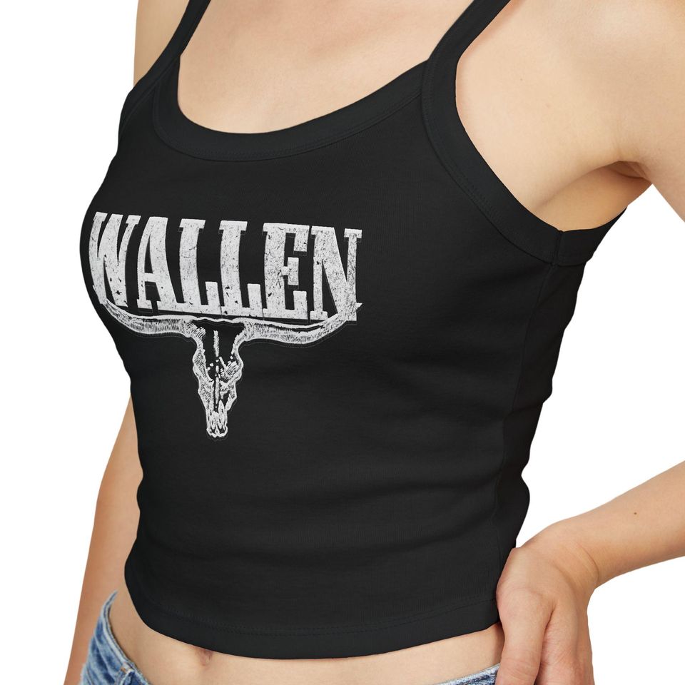 Wallen Western Spaghetti Strap Tank Top - Animal Skull Design