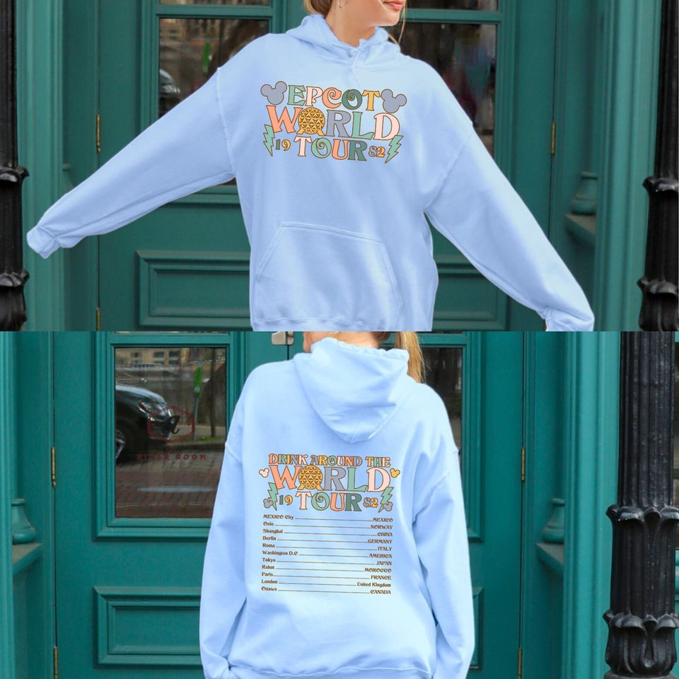Two-Sided Retro Epcot World Tour Sweatshirt, Mickey And Friends
