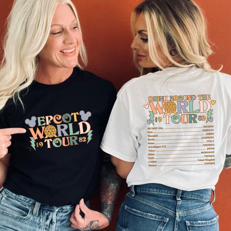 Two-Sided Retro Epcot World Tour Sweatshirt, Mickey And Friends