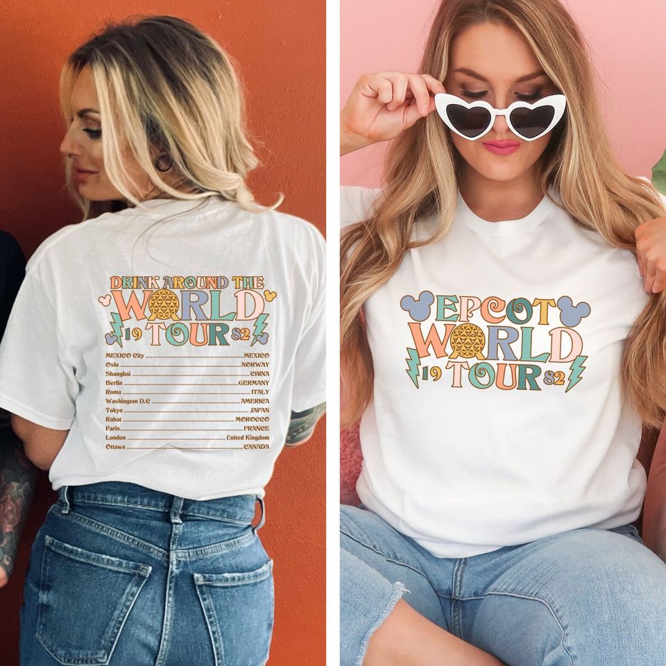 Two-Sided Retro Epcot World Tour Sweatshirt, Mickey And Friends