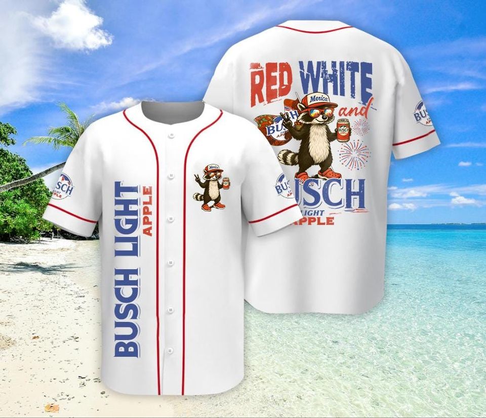 Apple Mix Racoon Baseball Jersey - Funny Baseball Jersey - Unisex Short Sleeve, Custom Design, Available in Various Colors