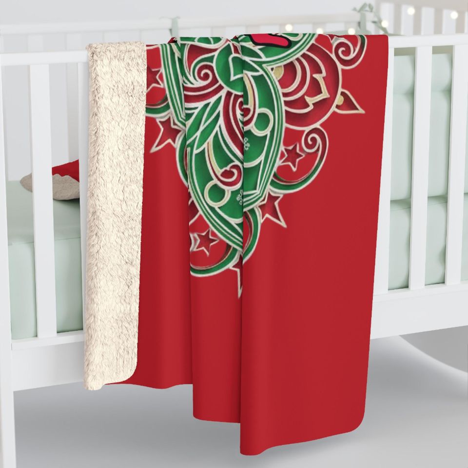 Christmas Dancing Bears Mandala Sherpa Fleece Blanket