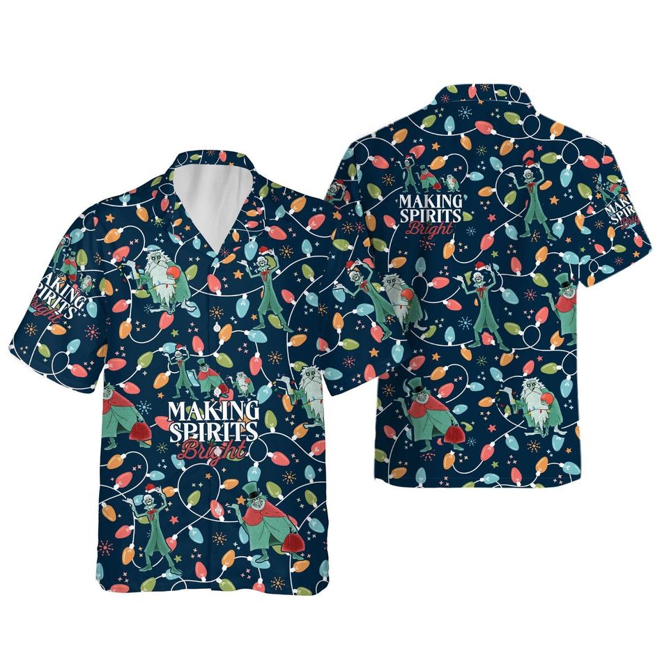 Christmas Lights Disney Hawaiian Shirt, Haunted Mansion Shirt