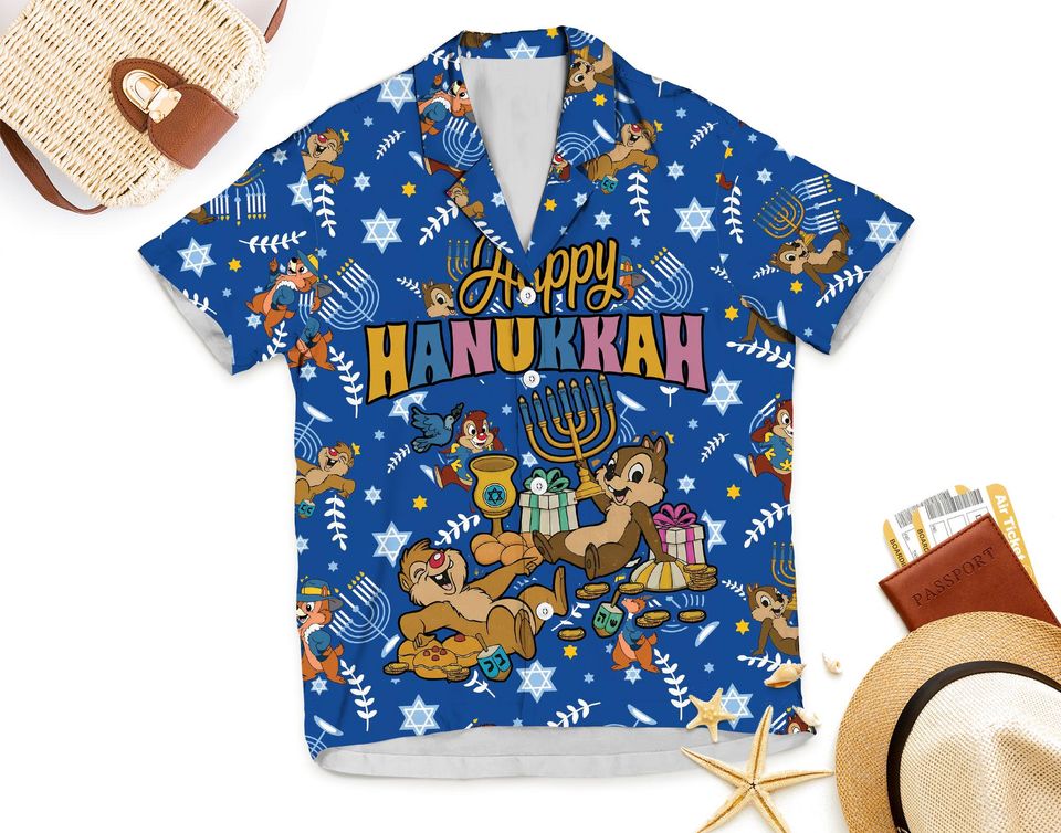 Disney Chip n Dale Happy Hanukkah 2024 Hawaiian