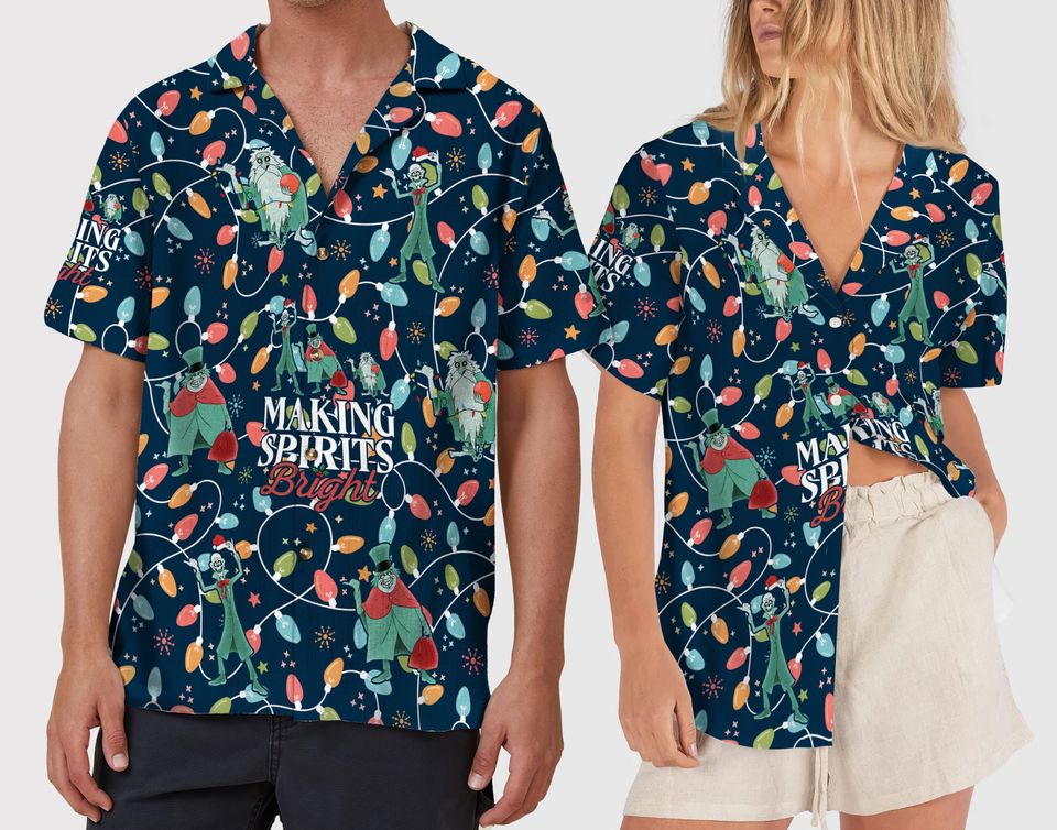 Christmas Lights Disney Hawaiian Shirt, Haunted Mansion Shirt