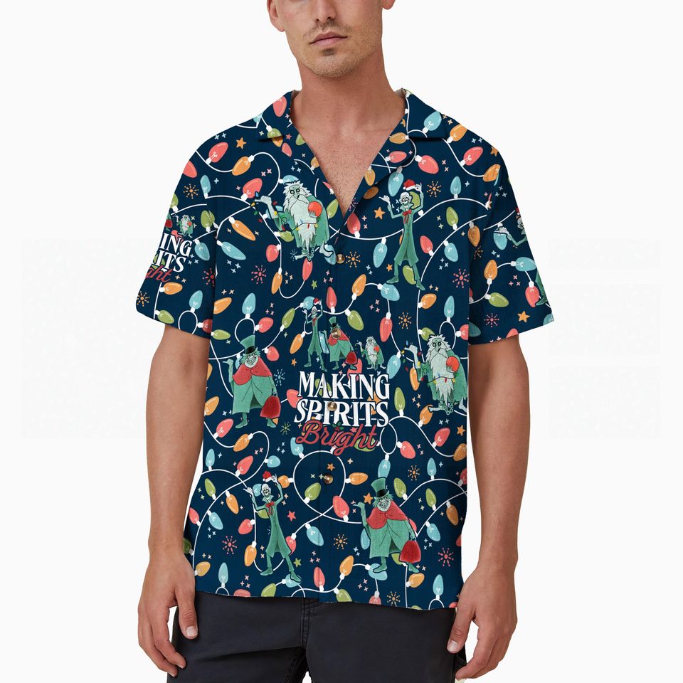 Christmas Lights Disney Hawaiian Shirt, Haunted Mansion Shirt
