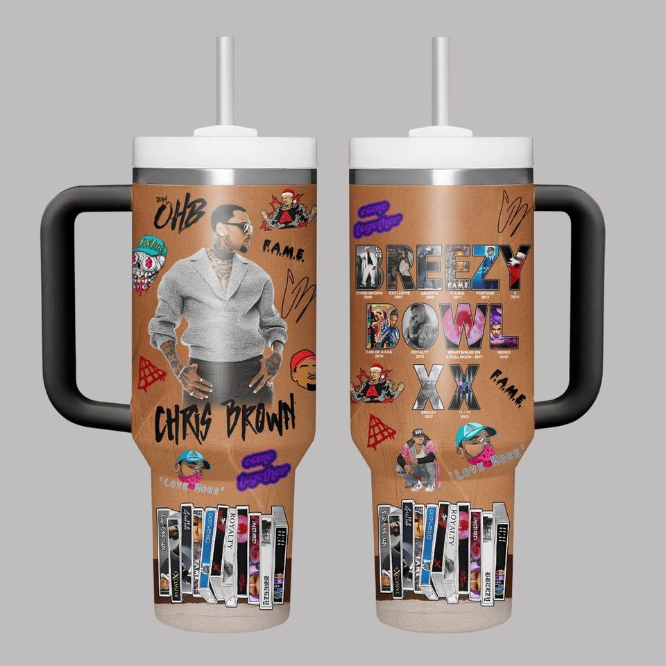 Chris Brown Breezy Bowl XX 40oz Tumbler with Handle
